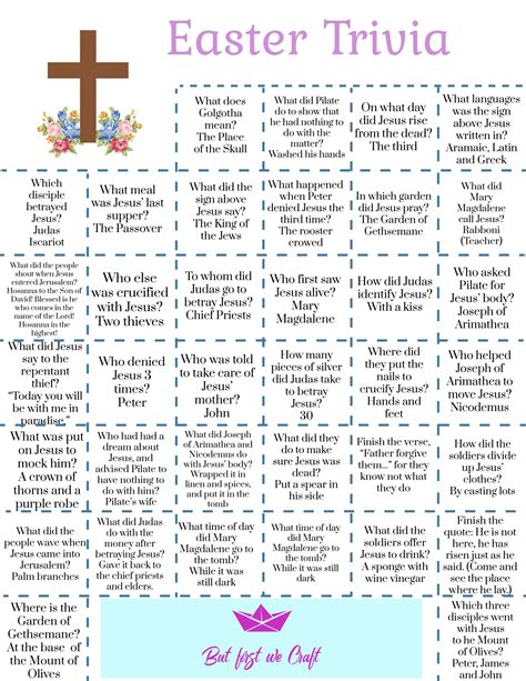 Easter Bible Trivia Questions And Answers Printable